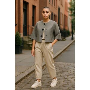 Worthington Stretch Gray Blazer Houndstooth Jacket Womens Sz S Vintage